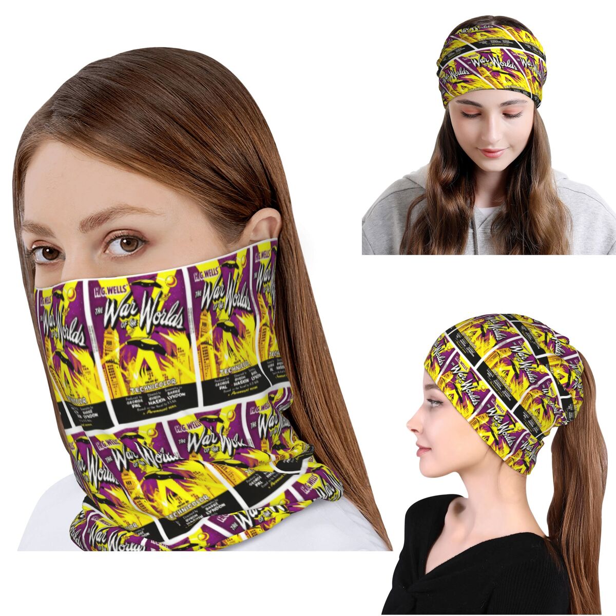 Knit Beanie Hat Warm - Dünyaların Savaşı Bandana Boyun Örtüsü Maske