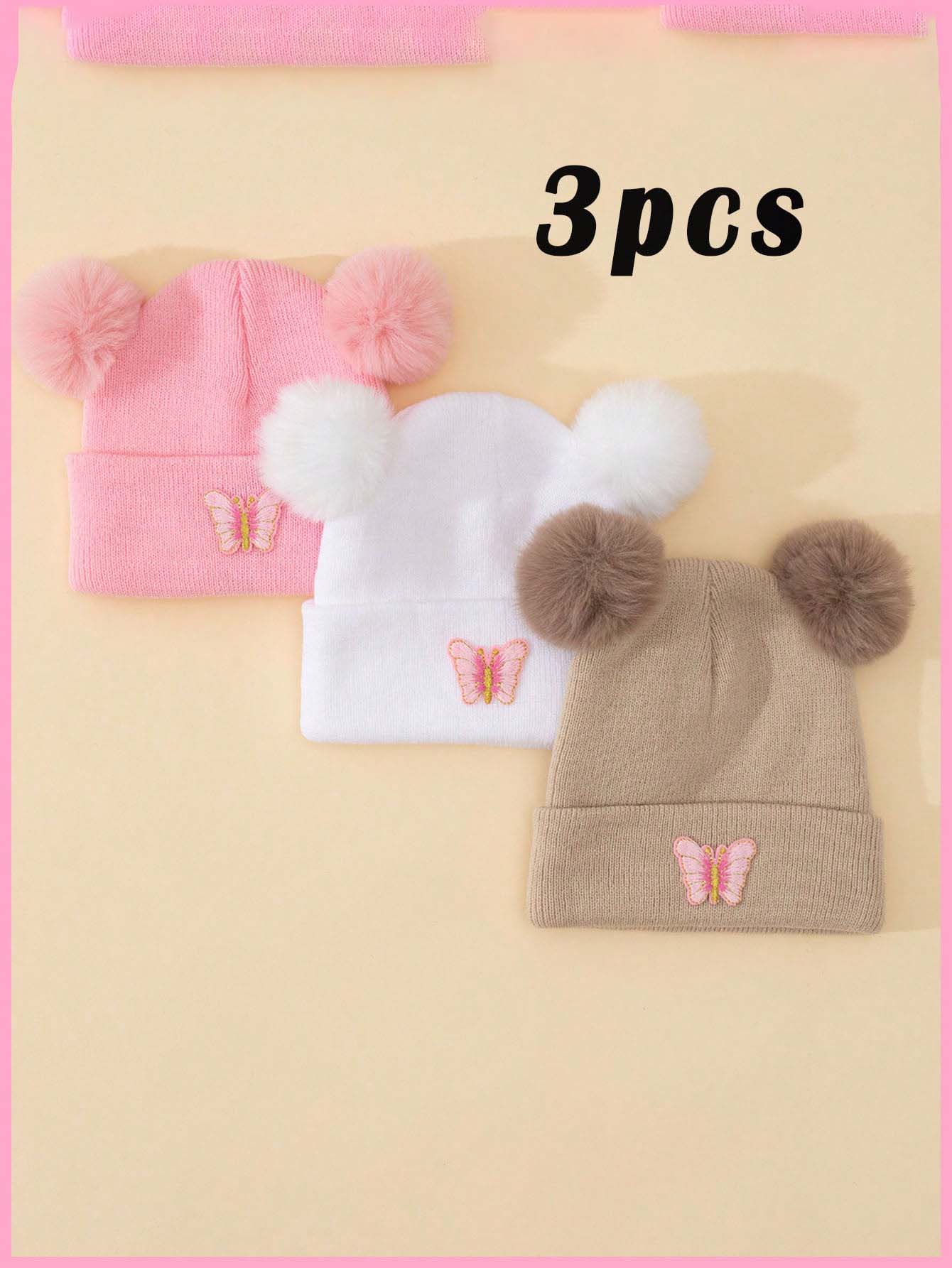 3 Adet Unisex Çocuklar Çift Po - Knit Beanie Hat Warm incelemesi ve fiyatı